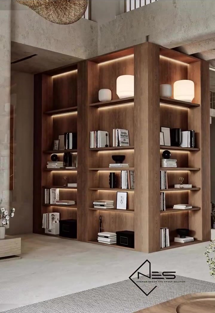 Timber and lighting detail from NES interior design